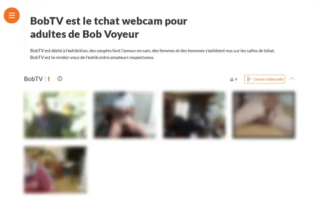 BobTV (Bob Voyeur) : page d'accueil (capture floutée)