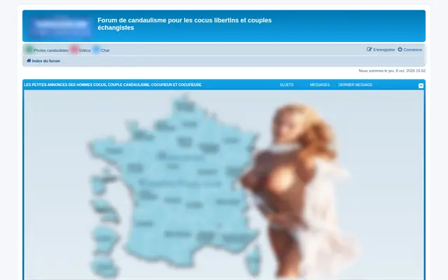 Candauliste : page d'accueil (capture floutée)