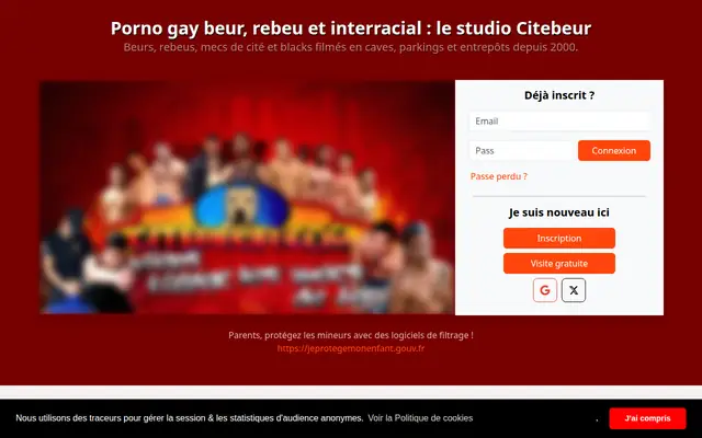 Citebeur : page d'accueil (capture floutée)