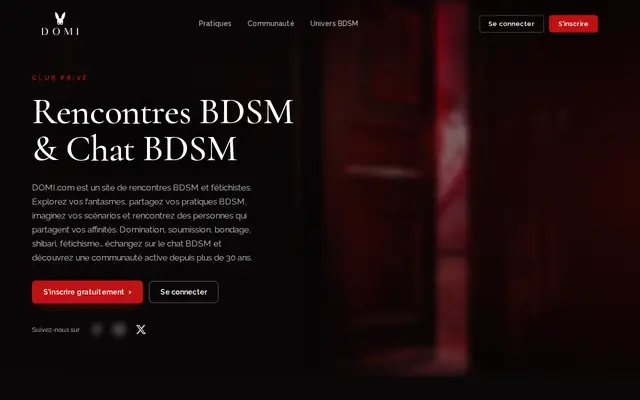 Domi : page d'accueil (capture floutée)