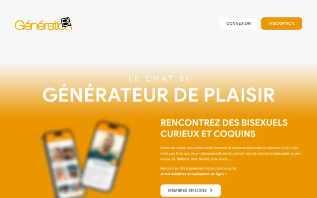 GenerationBi : page d'accueil (capture floutée)