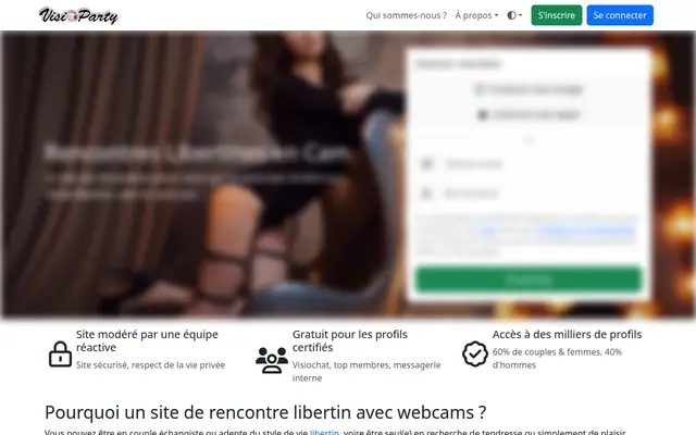 VisioParty : page d'accueil (capture floutée)